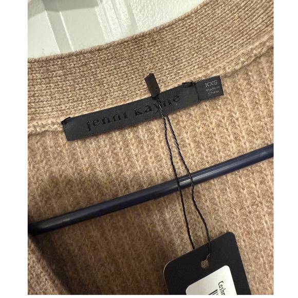 Jenni Kayne S Oversized 100% Cashmere Cocoon Cardigan Sweater Undyed Stone XXS - Picture 4 of 8